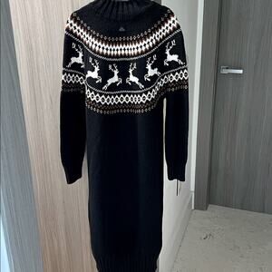 $190 BARBOUR Kingsbury Sweater Dress Faire Isle L /US 12